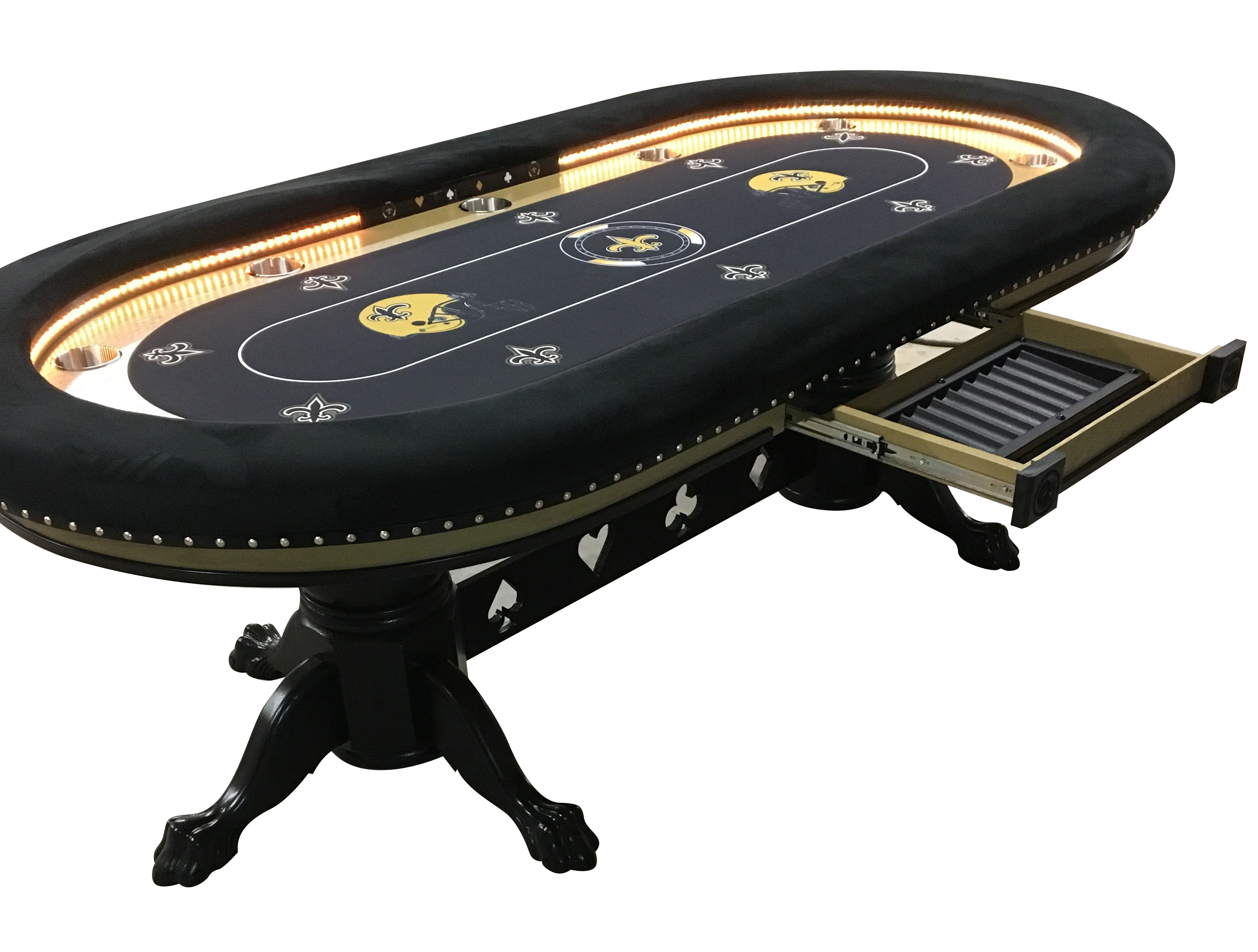 oval poker dining room table